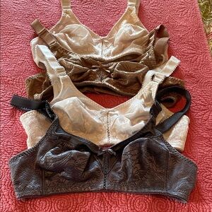 4 Bali double support bras lot  34B different colors lace detail lined cups